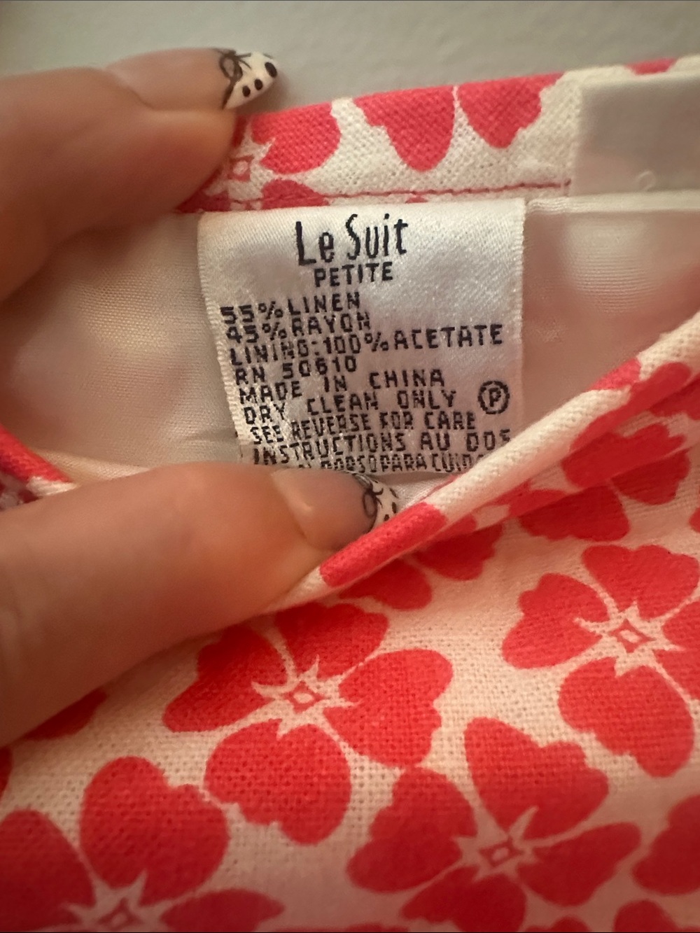 Vintage 90’s Le Suit Petite Linen Blend Floral Skirt Suit - Cottagecore - Picture 7 of 10